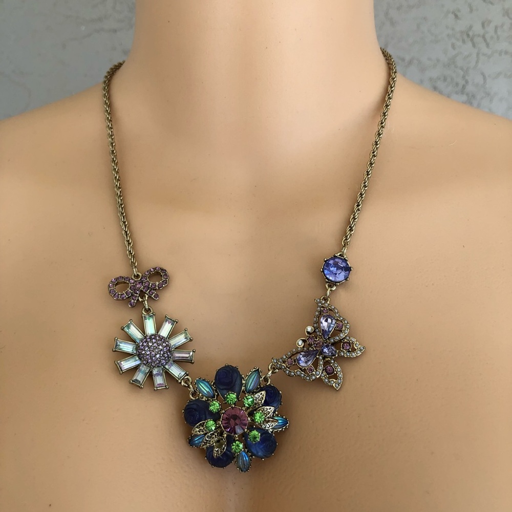 Betsey Johnson Flower and Butterfly necklace